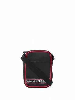 Alexander McQueen logo-print messenger bag