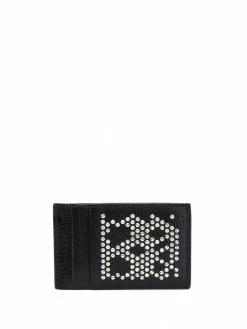 Alexander McQueen crystal-embellished leather cardholder