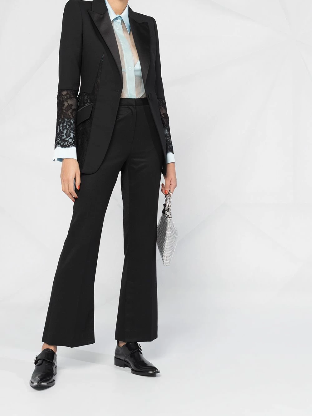 Alexander McQueen Floral lace panel blazer 2 Alexander McQueen floral lace panel blazer