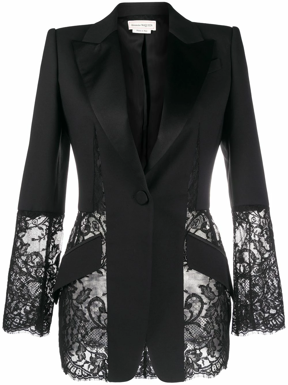 Alexander McQueen Floral lace panel blazer 1 Alexander McQueen floral lace panel blazer