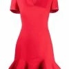 Alexander McQueen V-neck frilled hem dress