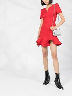 Alexander McQueen V-neck frilled hem dress