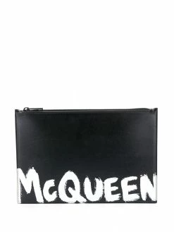 Alexander McQueen paint style logo clutch bag