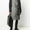 Alexander McQueen contrast-sleeve single-breasted coat