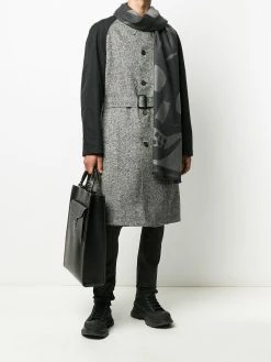 Alexander McQueen contrast-sleeve single-breasted coat