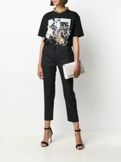 Alexander McQueen pinstripe print cropped trousers