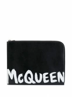 Alexander McQueen logo-print document holder