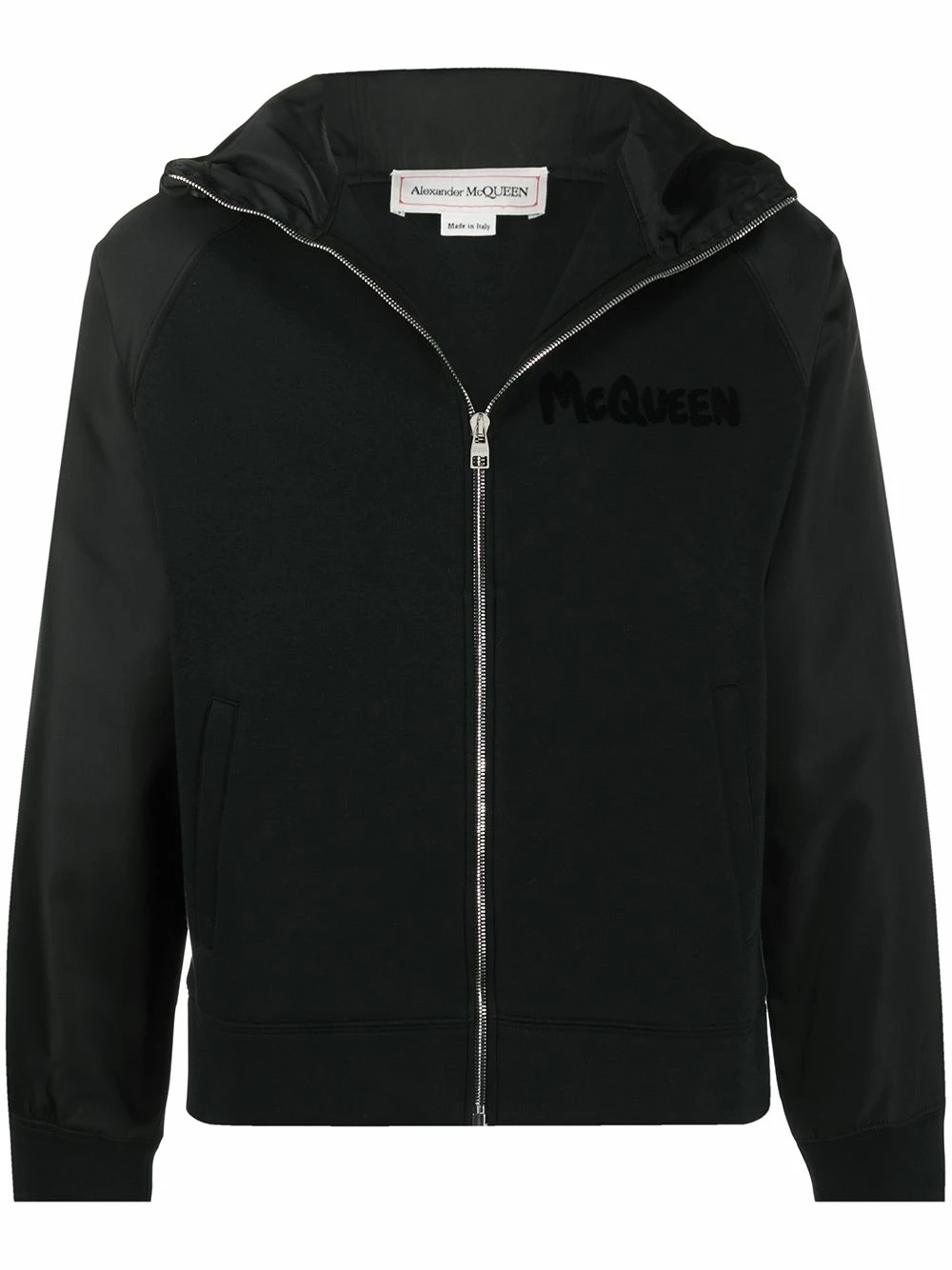 Alexander McQueen Logo print hooded jacket 1 Alexander McQueen logo-print hooded jacket