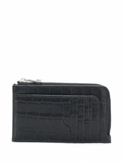 Alexander McQueen crocodile-embossed skull-stud wallet
