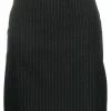 Alexander McQueen pinstripe back-ruffle wool skirt