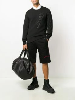 Alexander McQueen panelled logo denim shorts