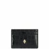 Alexander McQueen crocodile-embossed skull-stud cardholder