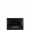 Alexander McQueen crocodile-embossed skull-stud cardholder