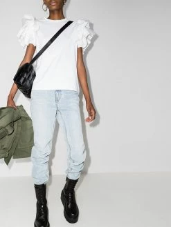 Alexander McQueen ruffle sleeve cotton T-shirt