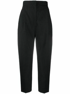 Alexander McQueen glitter pinstripe high waist trousers