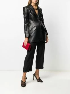 Alexander McQueen Stapled leather blazer