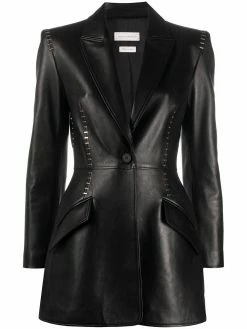 Alexander McQueen Stapled leather blazer