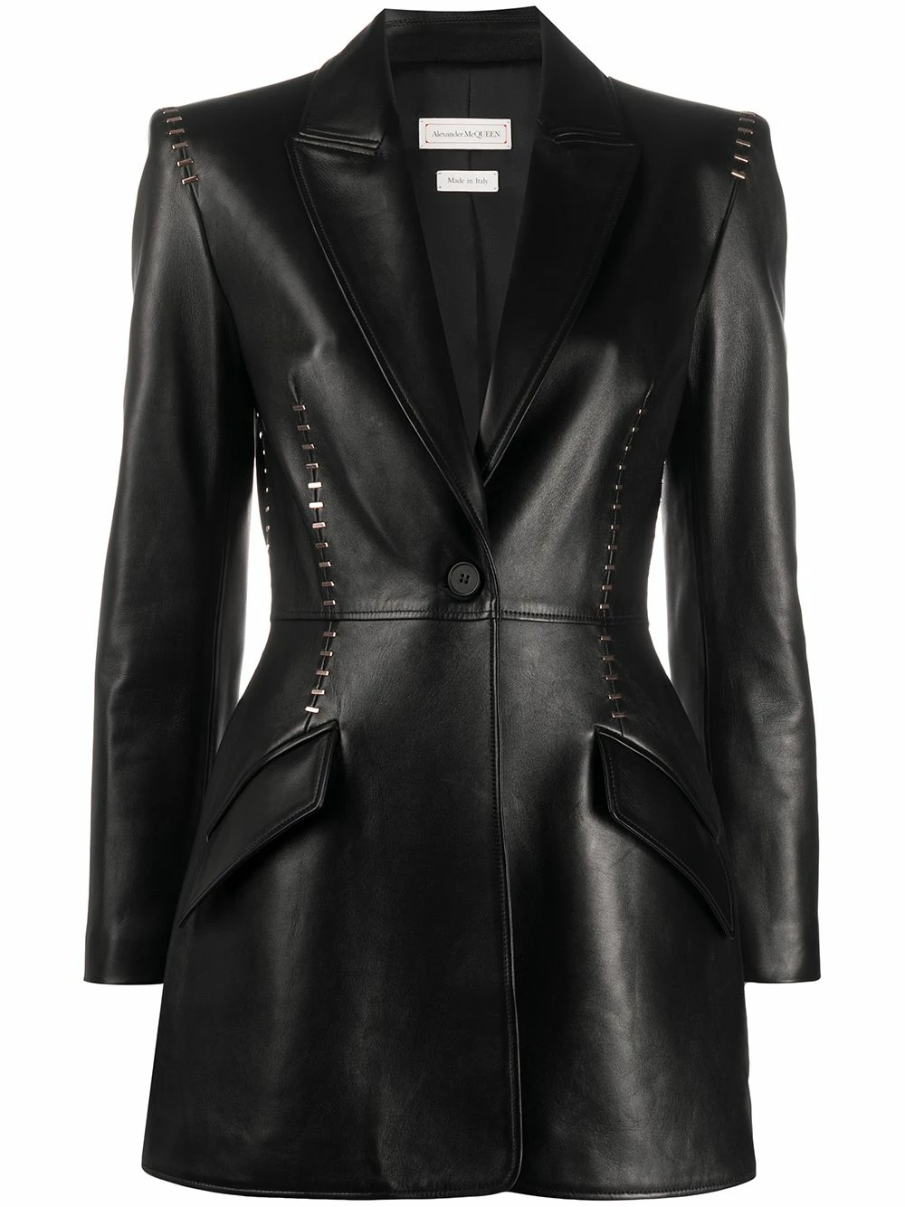 Alexander McQueen Stapled leather blazer 1 Alexander McQueen Stapled leather blazer