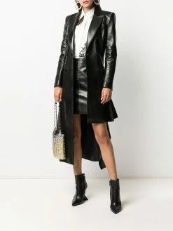 Alexander McQueen stapled leather mini skirt