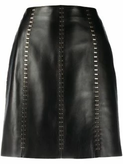 Alexander McQueen stapled leather mini skirt