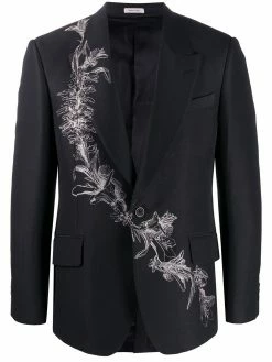 Alexander McQueen printed single-breasted blazer