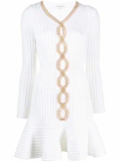 Alexander McQueen mesh-chain embellished knitted dress