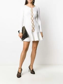 Alexander McQueen mesh-chain embellished knitted dress