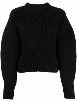 Alexander McQueen cropped cable knit jumper
