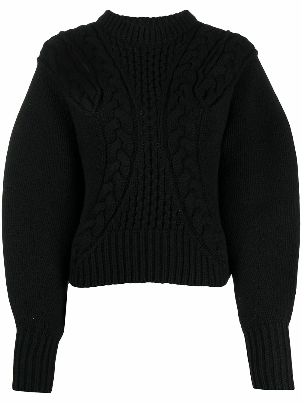 Alexander McQueen Cropped cable knit jumper 1 Alexander McQueen cropped cable knit jumper