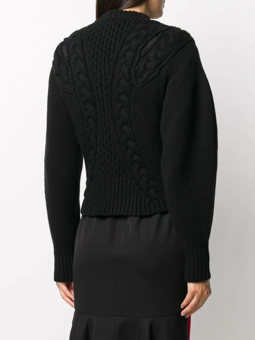 Alexander McQueen Cropped cable knit jumper 4 Alexander McQueen cropped cable knit jumper