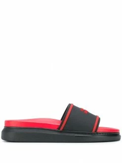 Alexander McQueen debossed logo slides