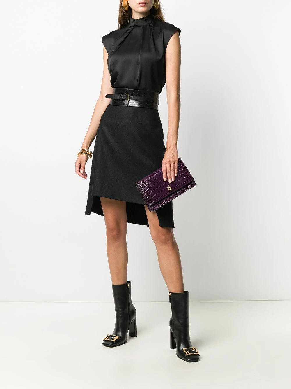 Alexander McQueen Pleated A line skirt 2 Alexander McQueen pleated A-line skirt
