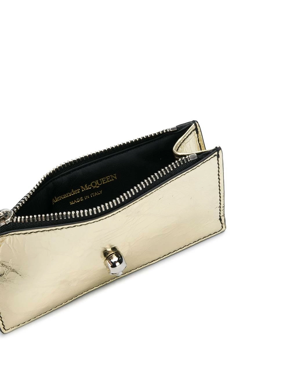 Alexander McQueen Metallic Skull zipped wallet 3 Alexander McQueen metallic Skull zipped wallet