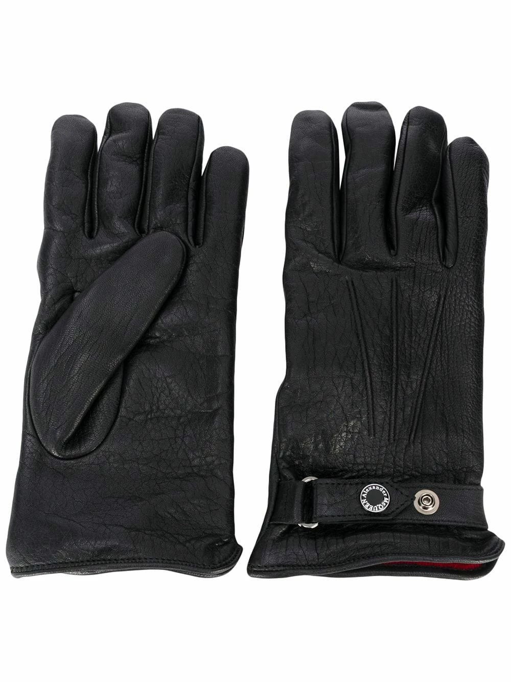 Alexander McQueen Press stud strap leather gloves 1 Alexander McQueen press-stud strap leather gloves