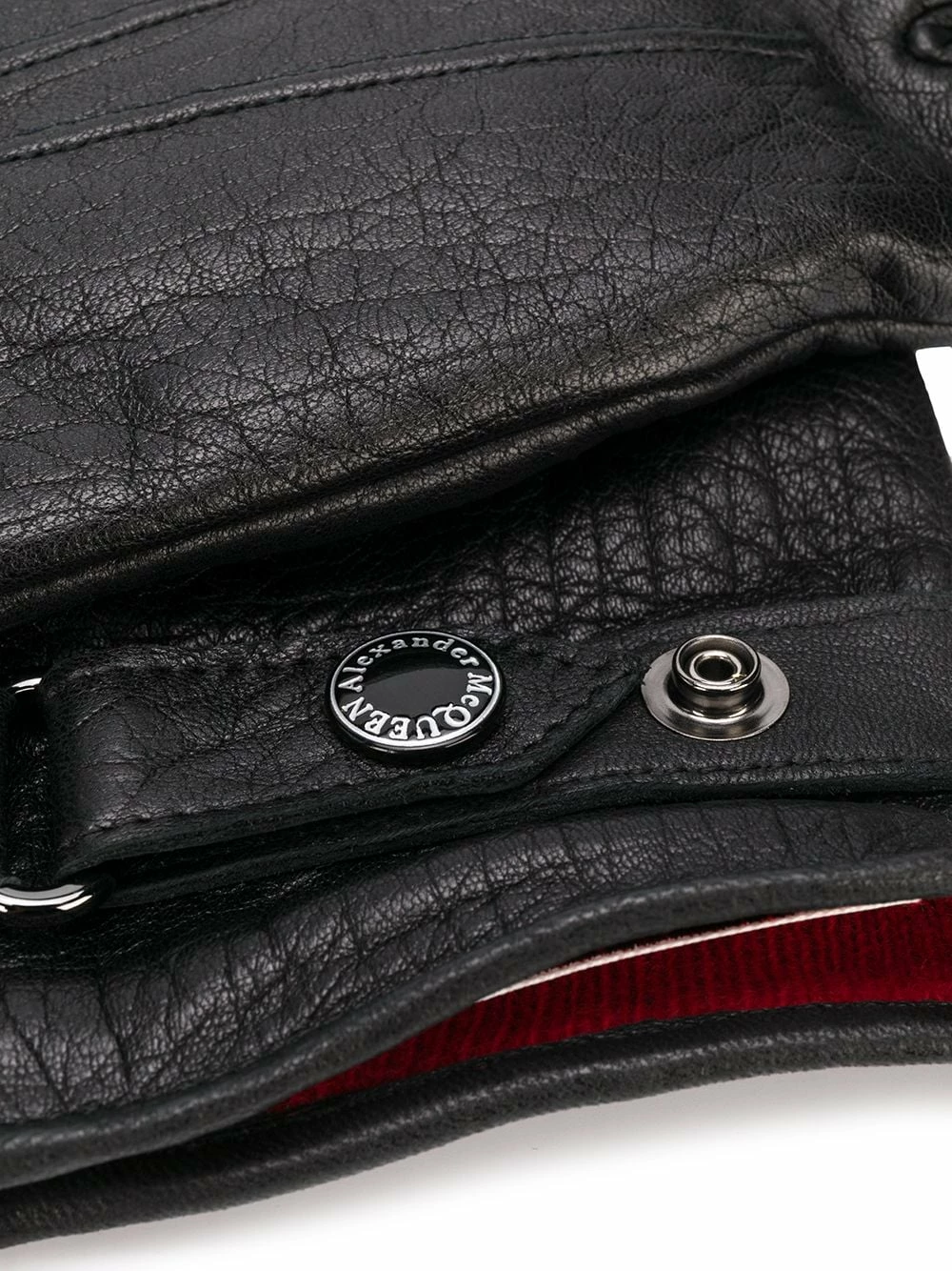 Alexander McQueen Press stud strap leather gloves 2 Alexander McQueen press-stud strap leather gloves