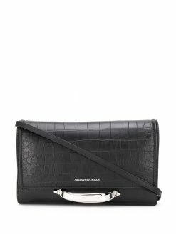 Alexander McQueen crocodile-effect clutch bag