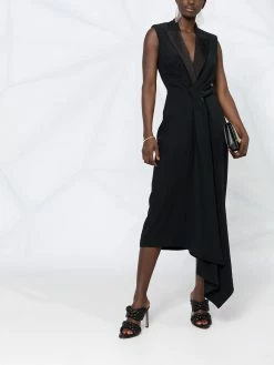 Alexander McQueen asymmetric draped midi dress