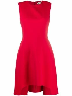 Alexander McQueen silk shoulder-pad dress