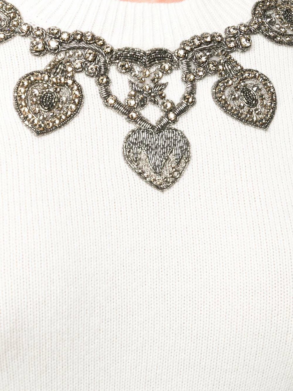 Alexander McQueen Crystal embellished crew neck jumper 5 Alexander McQueen crystal-embellished crew neck jumper