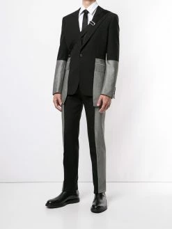 Alexander McQueen two-tone single-breasted suit jacket
