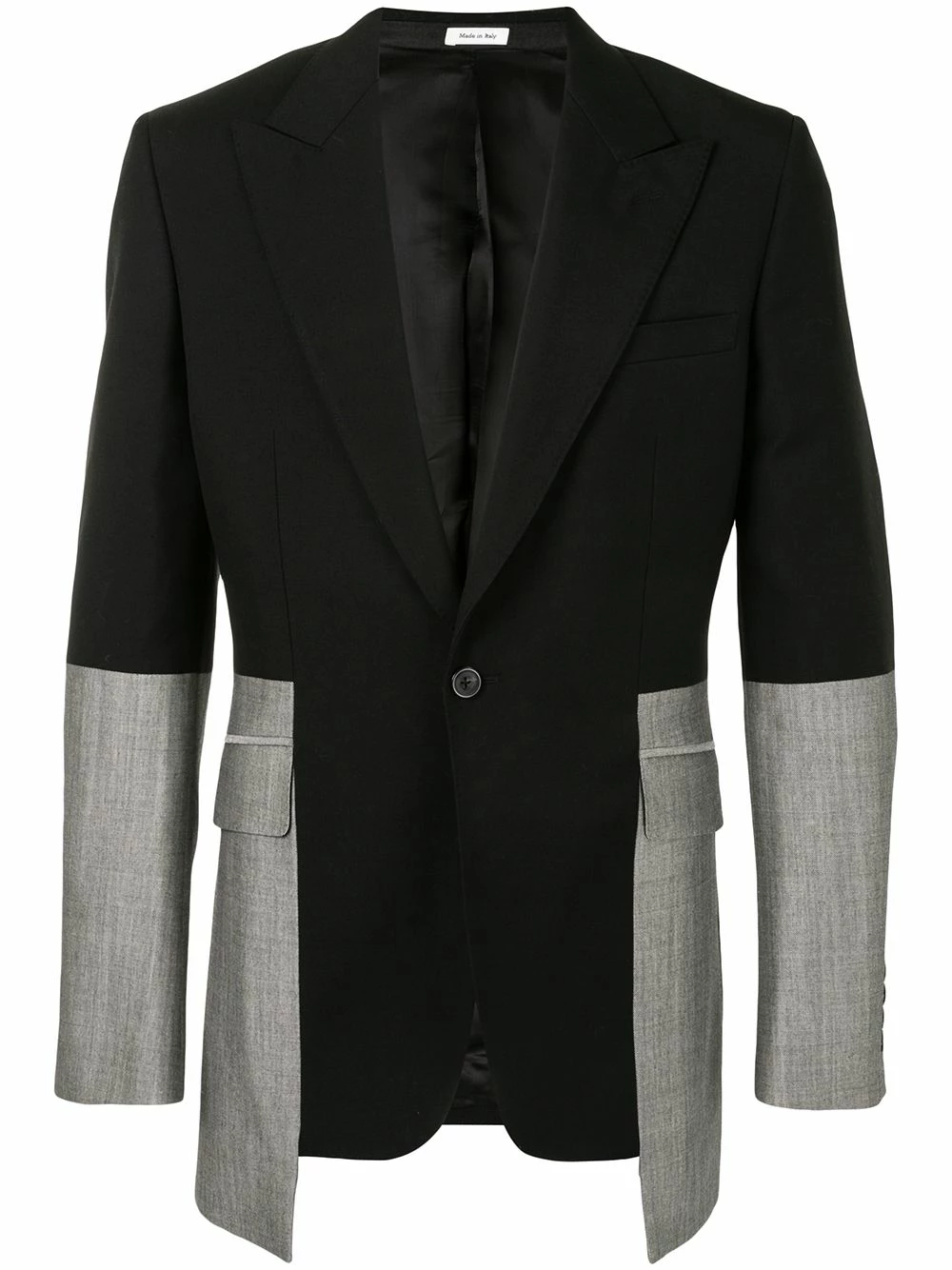 Alexander McQueen Two tone single breasted suit jacket 1 Alexander McQueen two-tone single-breasted suit jacket