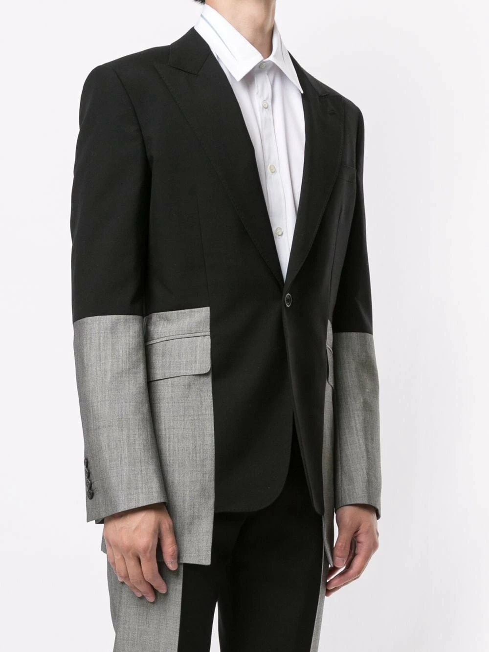 Alexander McQueen Two tone single breasted suit jacket 3 Alexander McQueen two-tone single-breasted suit jacket