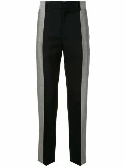 Alexander McQueen two-tone wool tailored trousers