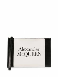 Alexander McQueen embossed logo colour block clutch