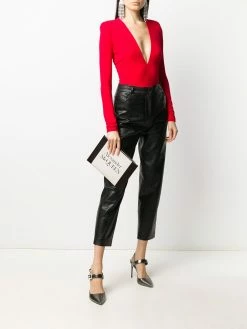 Alexander McQueen embossed logo colour block clutch