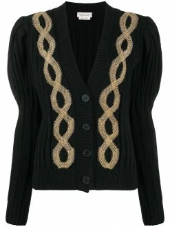 Alexander McQueen embellished knitted cardigan