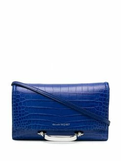 Alexander McQueen croc-effect handle-detail clutch bag