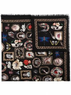 Alexander McQueen Curiosities print scarf