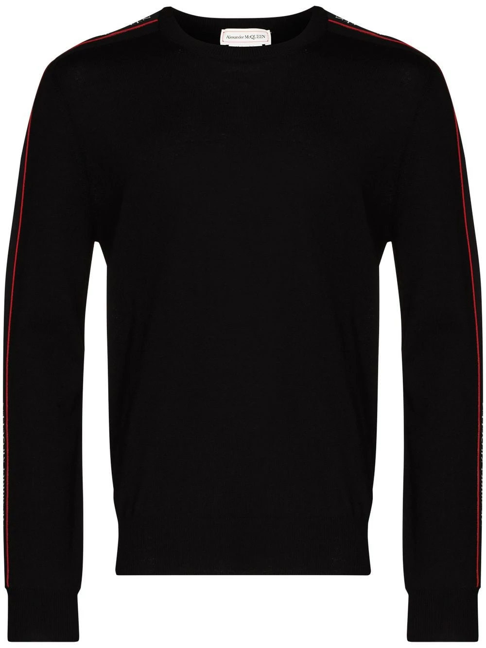 Alexander McQueen Logo tape wool jumper 1 Alexander McQueen logo-tape wool jumper