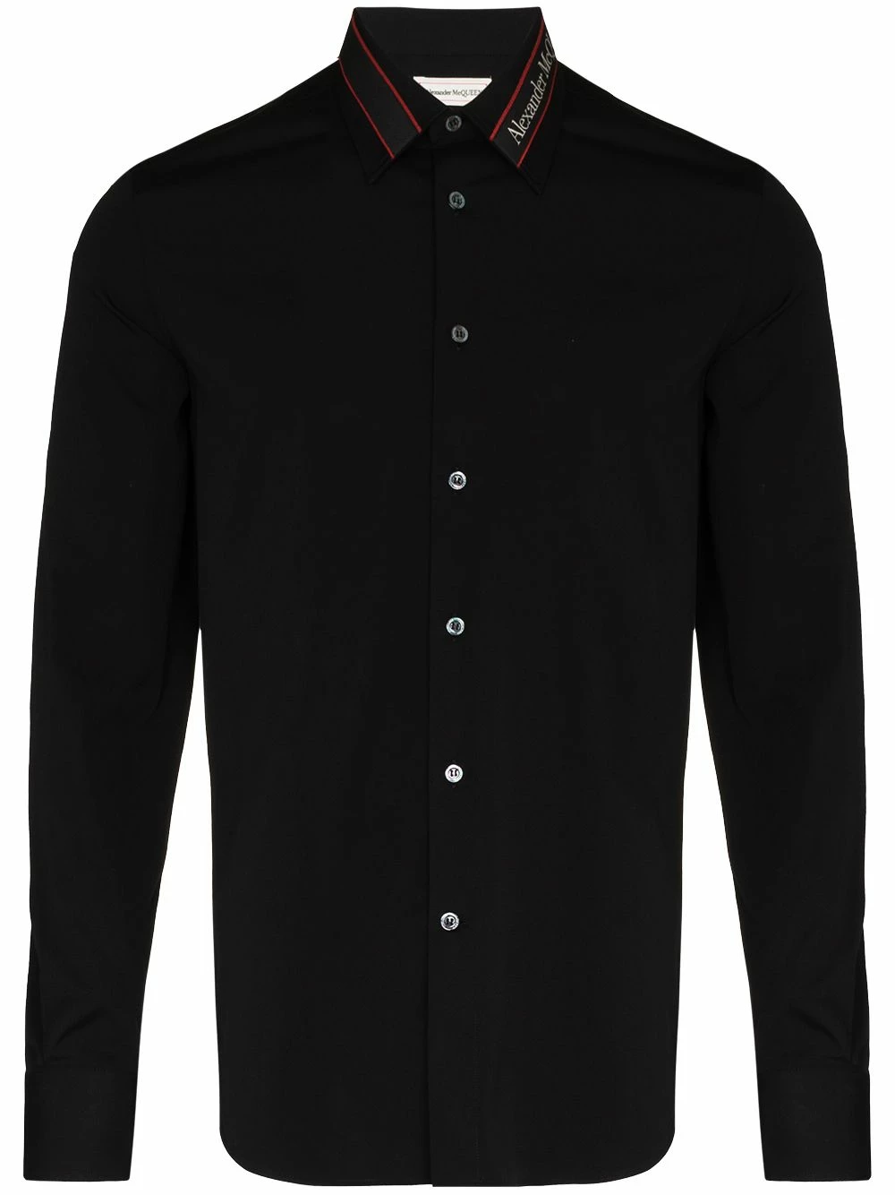 Alexander McQueen Long sleeved logo tape shirt 1 Alexander McQueen long-sleeved logo tape shirt